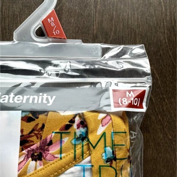 NEW Time And Tru Maternity Ruched Side Yellow Floral Dress - Picture 4 of 5